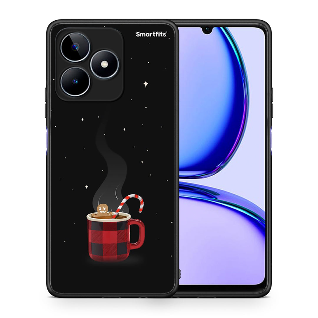 Θήκη Realme C53 Xmas Bathing από τη Smartfits με σχέδιο στο πίσω μέρος και μαύρο περίβλημα | Realme C53 Xmas Bathing case with colorful back and black bezels