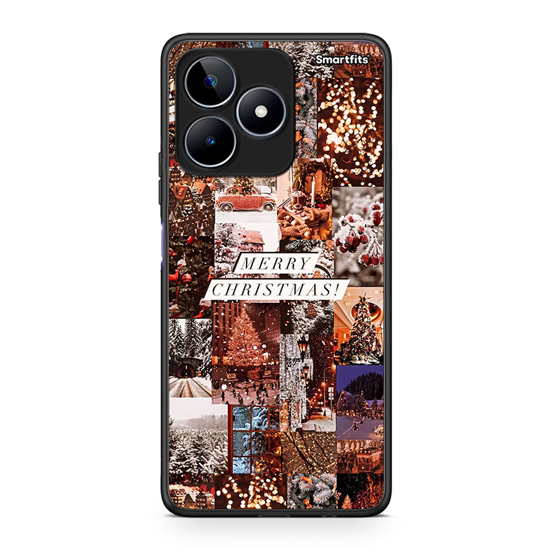 Realme C53 Xmas Collage θήκη από τη Smartfits με σχέδιο στο πίσω μέρος και μαύρο περίβλημα | Smartphone case with colorful back and black bezels by Smartfits