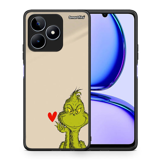 Θήκη Realme C53 Xmas Grinch από τη Smartfits με σχέδιο στο πίσω μέρος και μαύρο περίβλημα | Realme C53 Xmas Grinch case with colorful back and black bezels