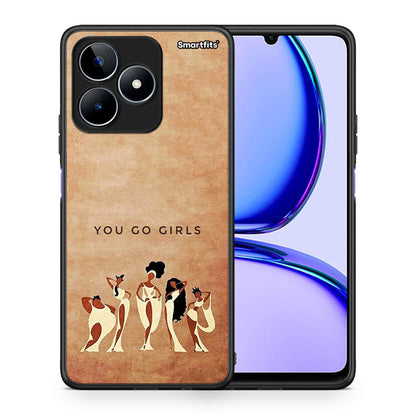 Θήκη Realme C53 You Go Girl από τη Smartfits με σχέδιο στο πίσω μέρος και μαύρο περίβλημα | Realme C53 You Go Girl case with colorful back and black bezels