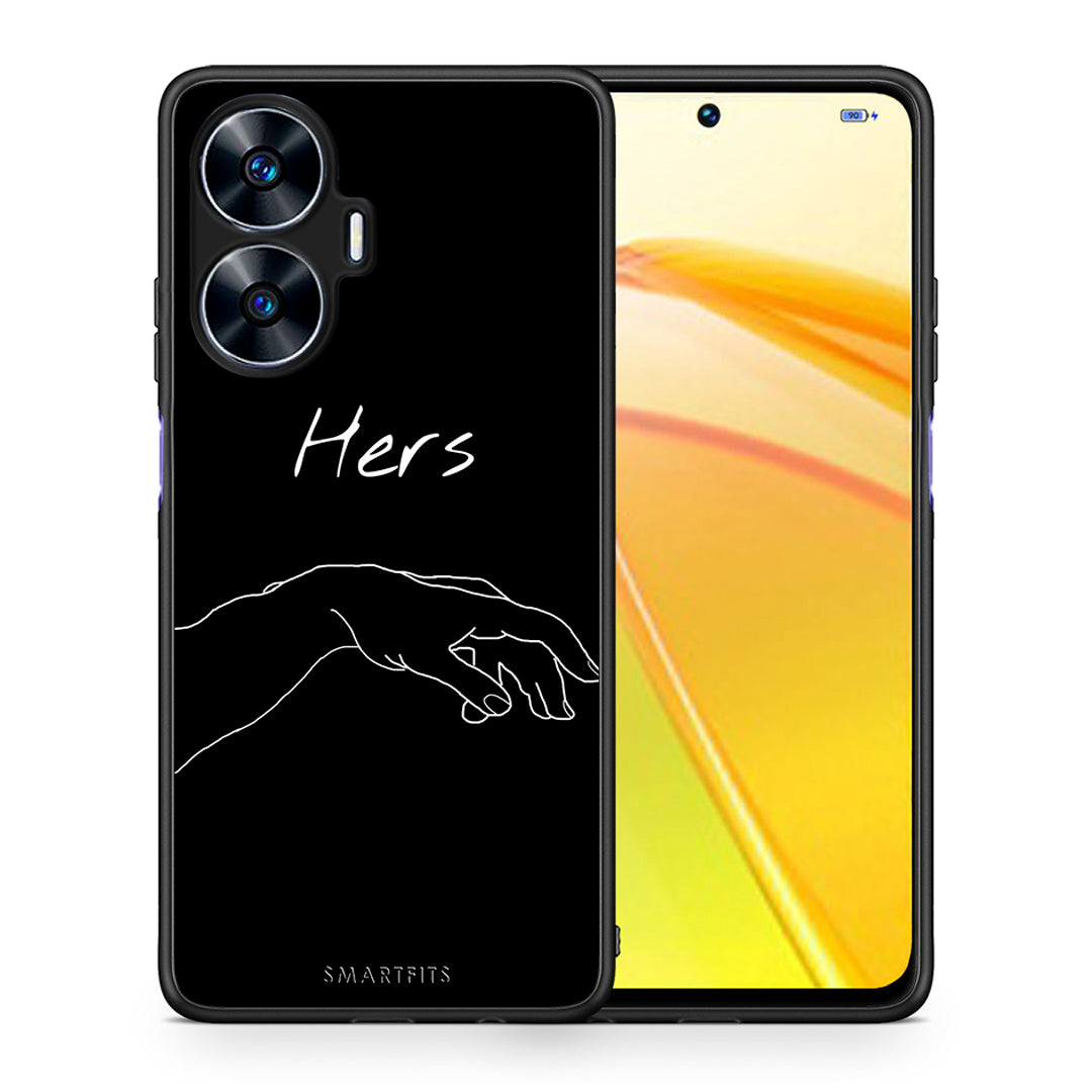 Θήκη Realme C55 Dual Aesthetic Love 1 από τη Smartfits με σχέδιο στο πίσω μέρος και μαύρο περίβλημα | Realme C55 Dual Aesthetic Love 1 Case with Colorful Back and Black Bezels