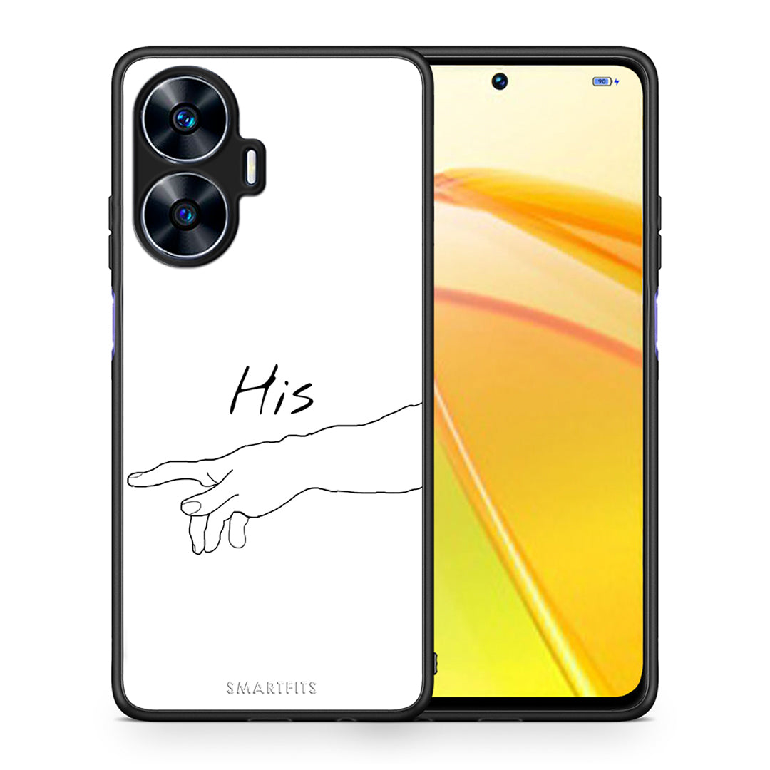 Θήκη Realme C55 Dual Aesthetic Love 2 από τη Smartfits με σχέδιο στο πίσω μέρος και μαύρο περίβλημα | Realme C55 Dual Aesthetic Love 2 Case with Colorful Back and Black Bezels