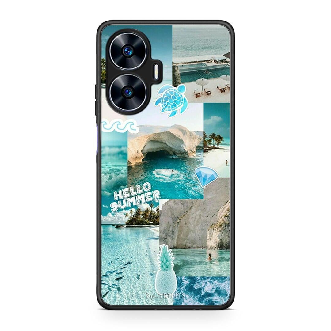 Θήκη Realme C55 Dual Aesthetic Summer από τη Smartfits με σχέδιο στο πίσω μέρος και μαύρο περίβλημα | Realme C55 Dual Aesthetic Summer Case with Colorful Back and Black Bezels