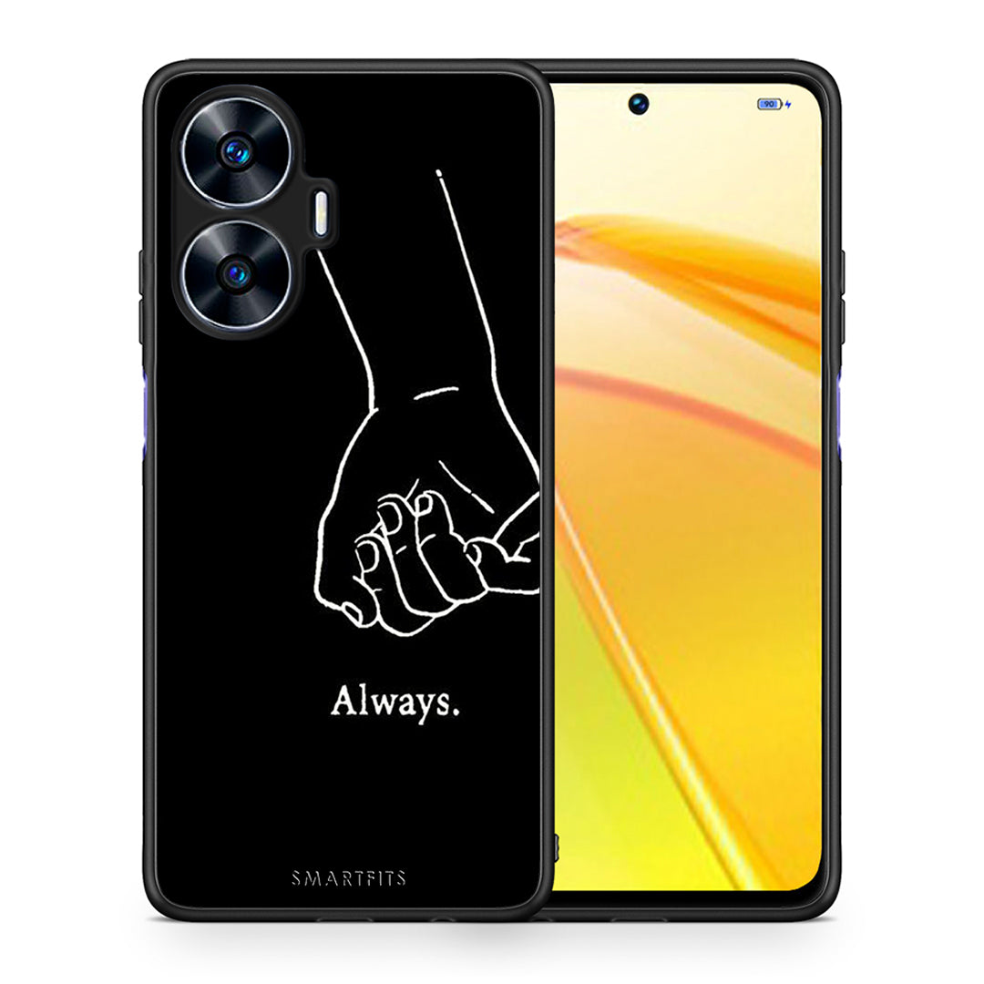 Θήκη Realme C55 Dual Always & Forever 1 από τη Smartfits με σχέδιο στο πίσω μέρος και μαύρο περίβλημα | Realme C55 Dual Always & Forever 1 Case with Colorful Back and Black Bezels