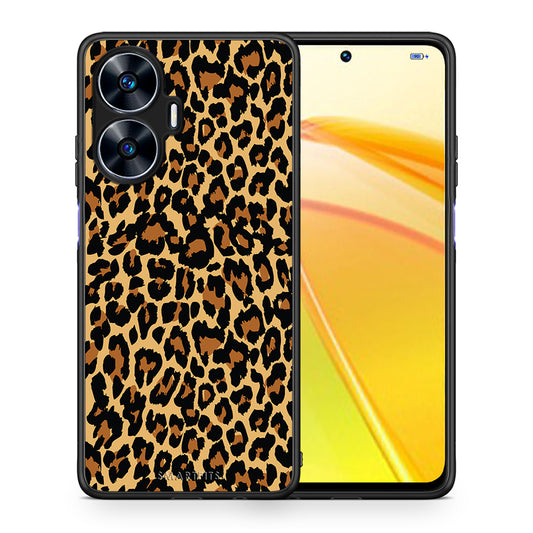 Θήκη Realme C55 Dual Animal Leopard από τη Smartfits με σχέδιο στο πίσω μέρος και μαύρο περίβλημα | Realme C55 Dual Animal Leopard Case with Colorful Back and Black Bezels