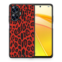 Thumbnail for Θήκη Realme C55 Dual Animal Red Leopard από τη Smartfits με σχέδιο στο πίσω μέρος και μαύρο περίβλημα | Realme C55 Dual Animal Red Leopard Case with Colorful Back and Black Bezels