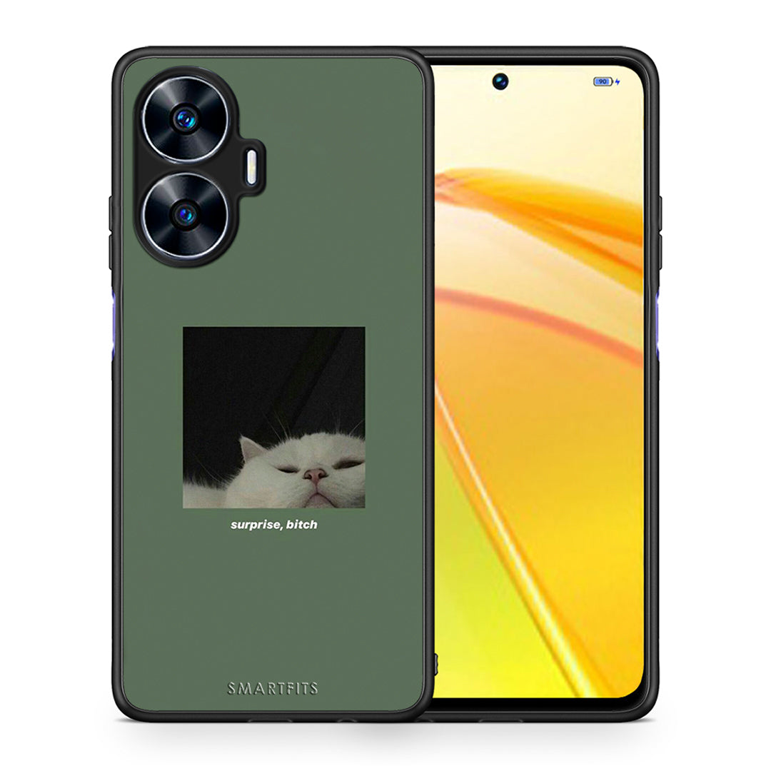 Θήκη Realme C55 Dual Bitch Surprise από τη Smartfits με σχέδιο στο πίσω μέρος και μαύρο περίβλημα | Realme C55 Dual Bitch Surprise Case with Colorful Back and Black Bezels