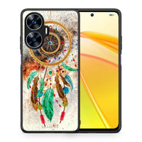 Thumbnail for Θήκη Realme C55 Dual Boho DreamCatcher από τη Smartfits με σχέδιο στο πίσω μέρος και μαύρο περίβλημα | Realme C55 Dual Boho DreamCatcher Case with Colorful Back and Black Bezels