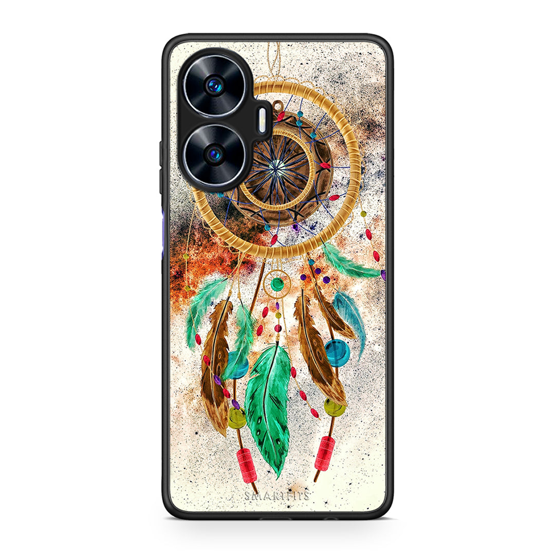 Θήκη Realme C55 Dual Boho DreamCatcher από τη Smartfits με σχέδιο στο πίσω μέρος και μαύρο περίβλημα | Realme C55 Dual Boho DreamCatcher Case with Colorful Back and Black Bezels