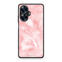 Thumbnail for Θήκη Realme C55 Dual Boho Pink Feather από τη Smartfits με σχέδιο στο πίσω μέρος και μαύρο περίβλημα | Realme C55 Dual Boho Pink Feather Case with Colorful Back and Black Bezels