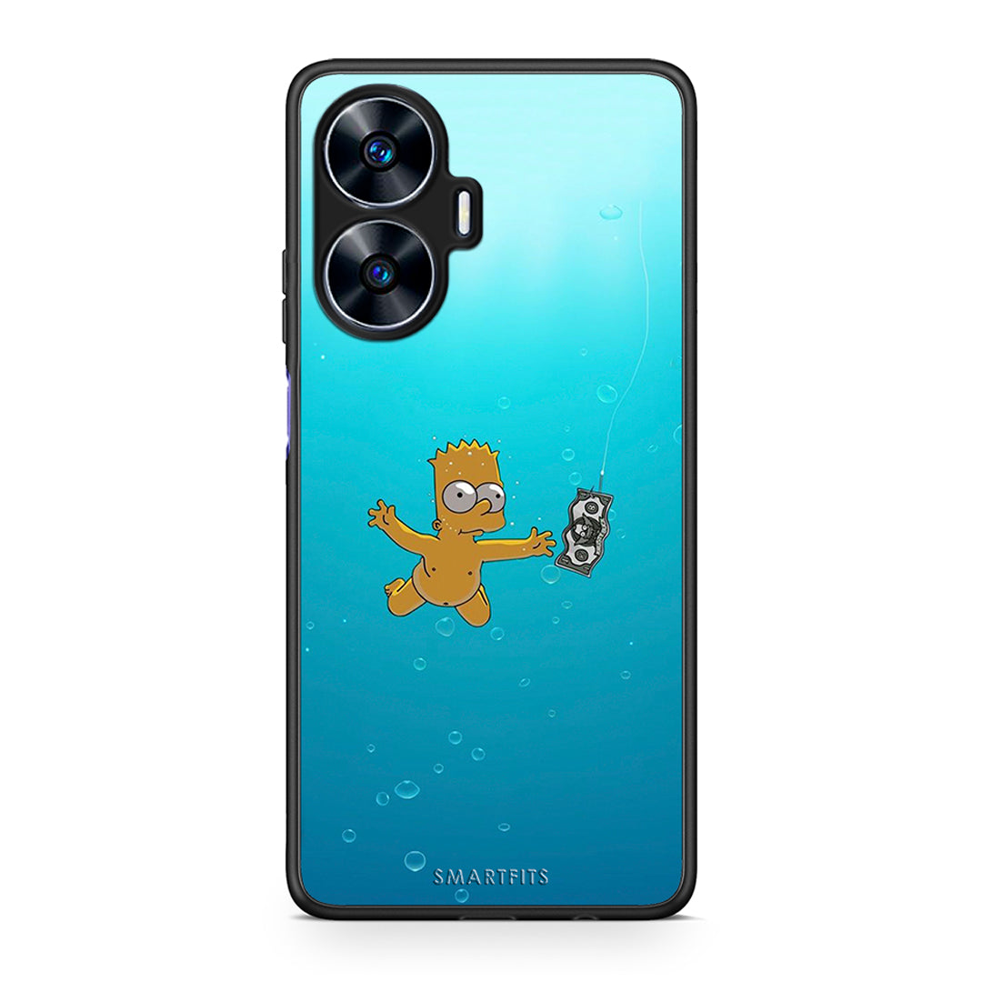 Θήκη Realme C55 Dual Chasing Money από τη Smartfits με σχέδιο στο πίσω μέρος και μαύρο περίβλημα | Realme C55 Dual Chasing Money Case with Colorful Back and Black Bezels