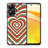 Thumbnail for Θήκη Realme C55 Dual Christmas Hearts από τη Smartfits με σχέδιο στο πίσω μέρος και μαύρο περίβλημα | Realme C55 Dual Christmas Hearts Case with Colorful Back and Black Bezels