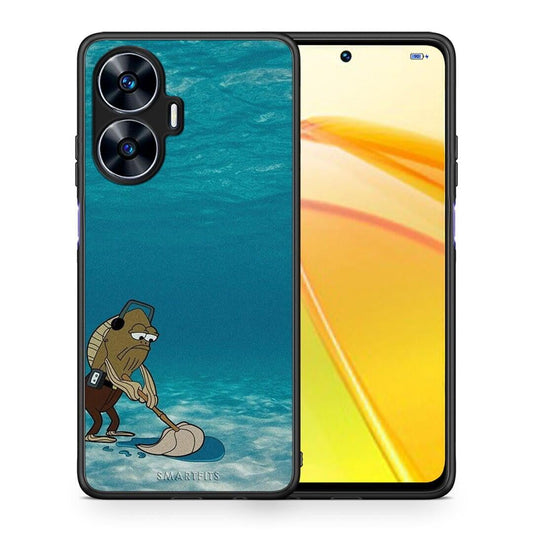 Θήκη Realme C55 Dual Clean The Ocean από τη Smartfits με σχέδιο στο πίσω μέρος και μαύρο περίβλημα | Realme C55 Dual Clean The Ocean Case with Colorful Back and Black Bezels