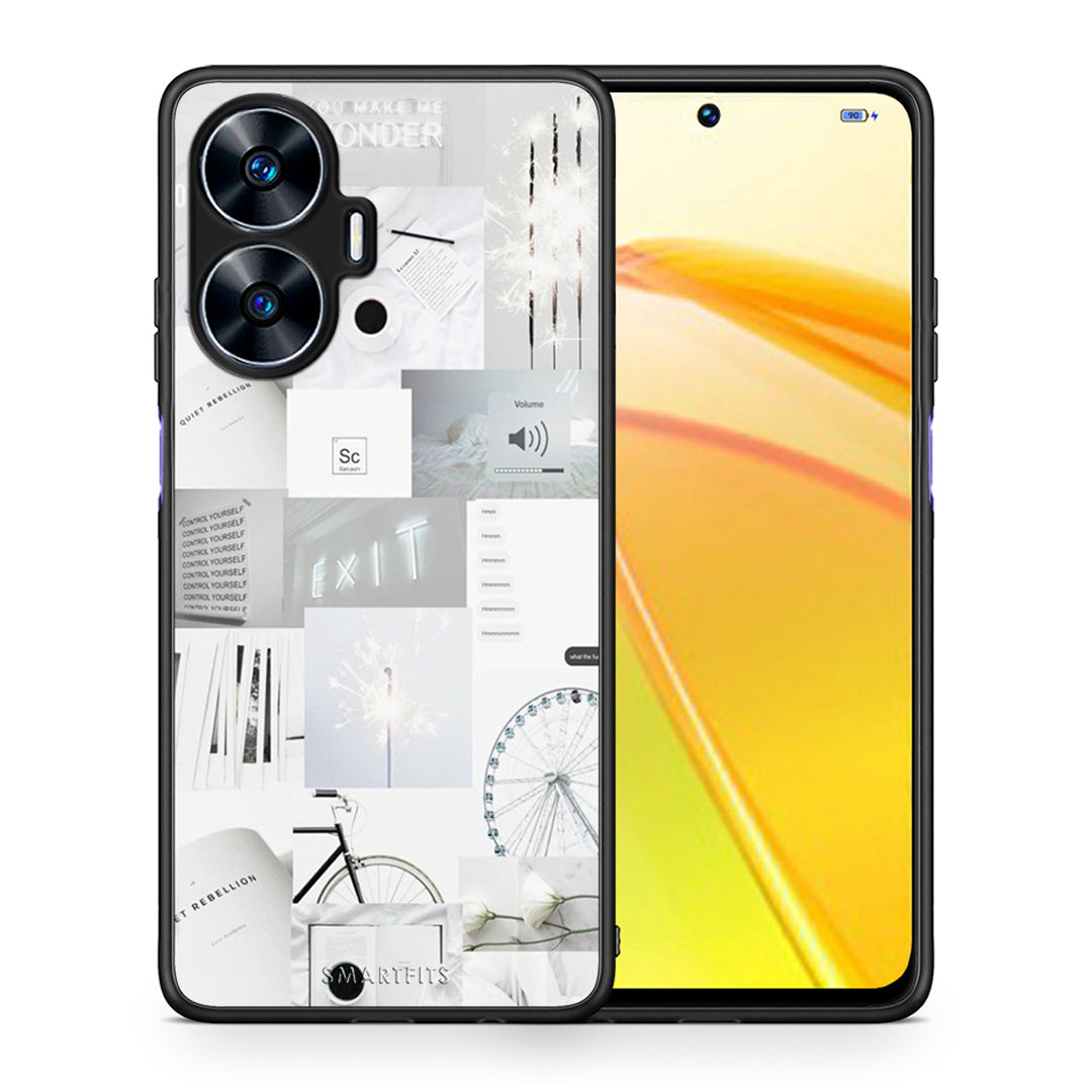 Θήκη Realme C55 Dual Collage Make Me Wonder από τη Smartfits με σχέδιο στο πίσω μέρος και μαύρο περίβλημα | Realme C55 Dual Collage Make Me Wonder Case with Colorful Back and Black Bezels