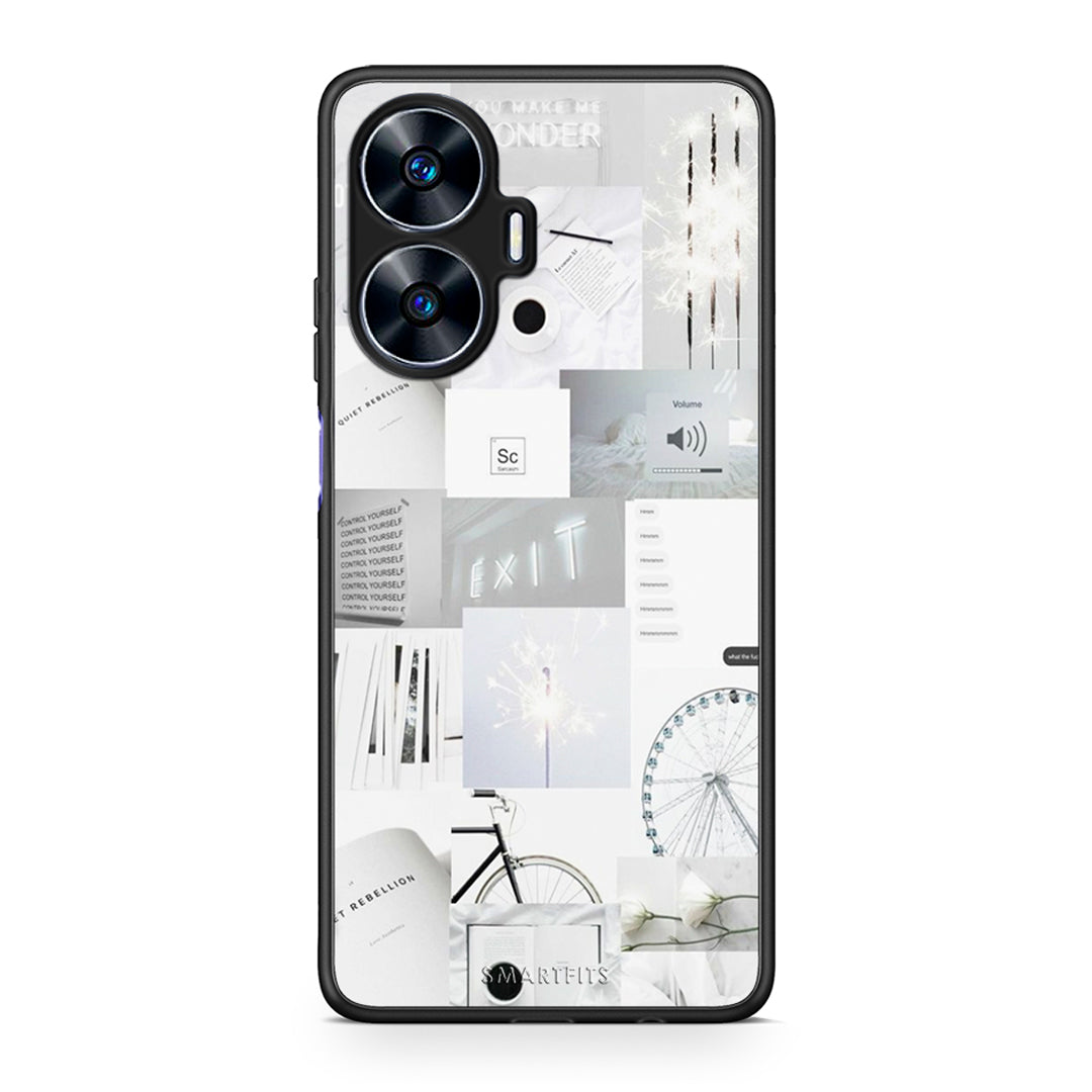 Θήκη Realme C55 Dual Collage Make Me Wonder από τη Smartfits με σχέδιο στο πίσω μέρος και μαύρο περίβλημα | Realme C55 Dual Collage Make Me Wonder Case with Colorful Back and Black Bezels