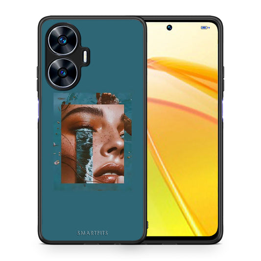 Θήκη Realme C55 Dual Cry An Ocean από τη Smartfits με σχέδιο στο πίσω μέρος και μαύρο περίβλημα | Realme C55 Dual Cry An Ocean Case with Colorful Back and Black Bezels