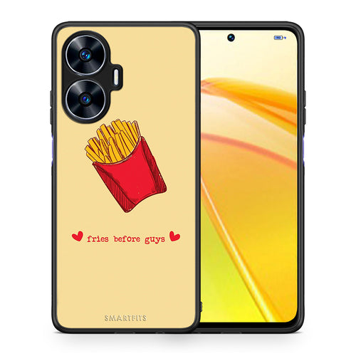 Θήκη Realme C55 Dual Fries Before Guys από τη Smartfits με σχέδιο στο πίσω μέρος και μαύρο περίβλημα | Realme C55 Dual Fries Before Guys Case with Colorful Back and Black Bezels