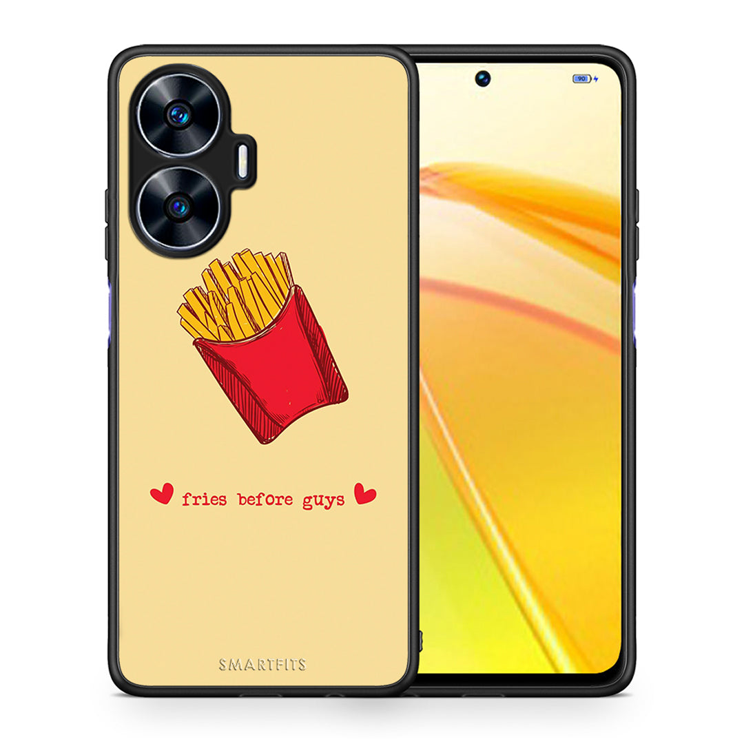 Θήκη Realme C55 Dual Fries Before Guys από τη Smartfits με σχέδιο στο πίσω μέρος και μαύρο περίβλημα | Realme C55 Dual Fries Before Guys Case with Colorful Back and Black Bezels