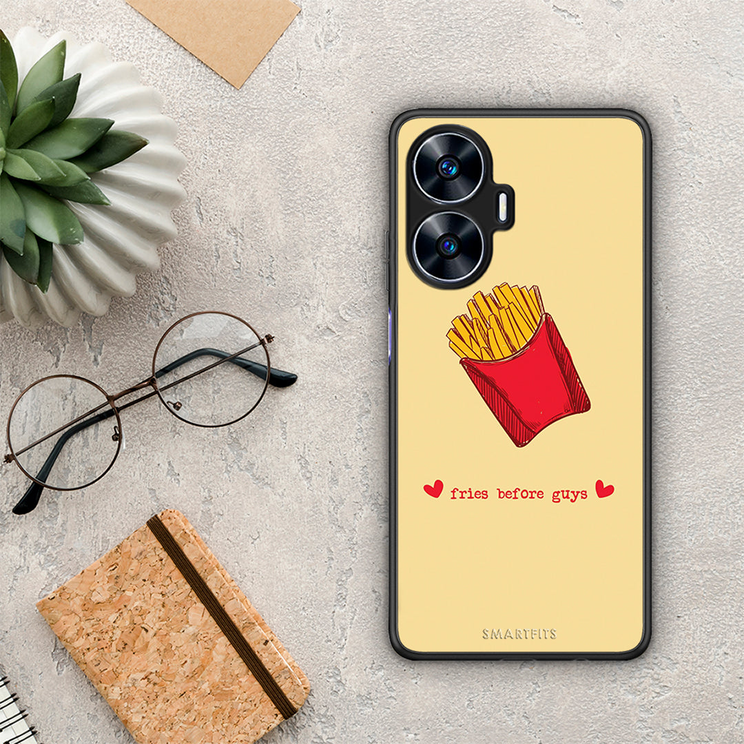 Θήκη Realme C55 Dual Fries Before Guys από τη Smartfits με σχέδιο στο πίσω μέρος και μαύρο περίβλημα | Realme C55 Dual Fries Before Guys Case with Colorful Back and Black Bezels