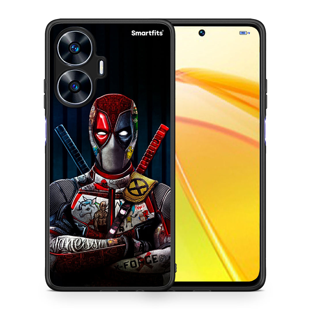 Θήκη Realme C55 Dual Funny Guy από τη Smartfits με σχέδιο στο πίσω μέρος και μαύρο περίβλημα | Realme C55 Dual Funny Guy Case with Colorful Back and Black Bezels