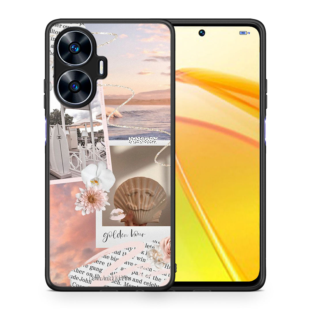 Θήκη Realme C55 Dual Golden Hour από τη Smartfits με σχέδιο στο πίσω μέρος και μαύρο περίβλημα | Realme C55 Dual Golden Hour Case with Colorful Back and Black Bezels