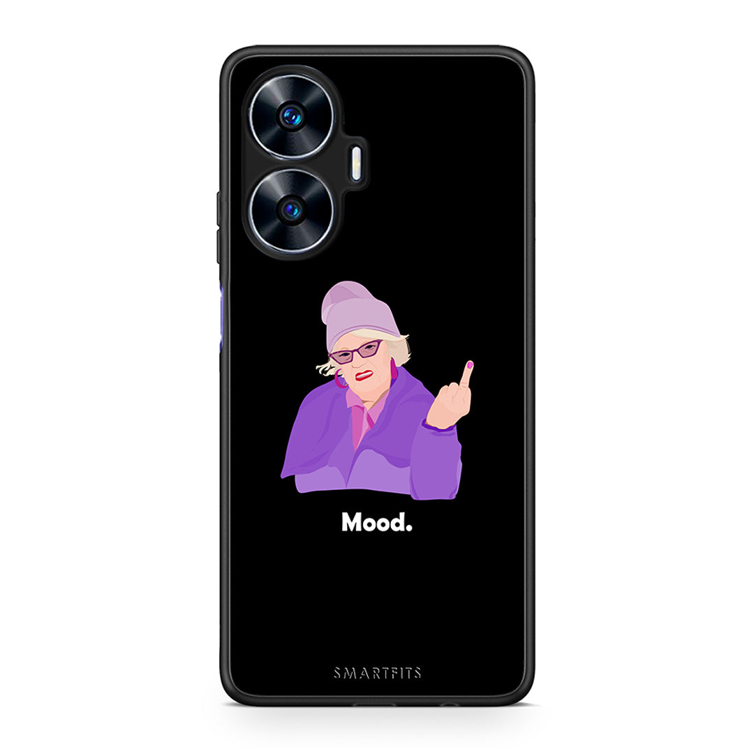 Θήκη Realme C55 Dual Grandma Mood Black από τη Smartfits με σχέδιο στο πίσω μέρος και μαύρο περίβλημα | Realme C55 Dual Grandma Mood Black Case with Colorful Back and Black Bezels