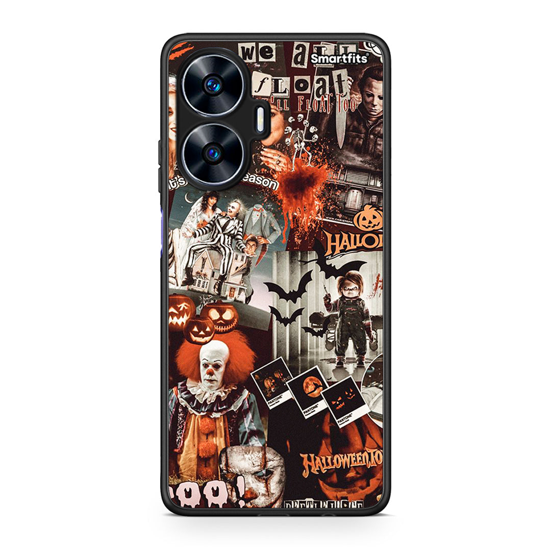 Θήκη Realme C55 Dual Halloween Spooky Season από τη Smartfits με σχέδιο στο πίσω μέρος και μαύρο περίβλημα | Realme C55 Dual Halloween Spooky Season Case with Colorful Back and Black Bezels