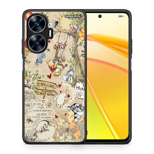 Θήκη Realme C55 Dual Happy Friends από τη Smartfits με σχέδιο στο πίσω μέρος και μαύρο περίβλημα | Realme C55 Dual Happy Friends Case with Colorful Back and Black Bezels