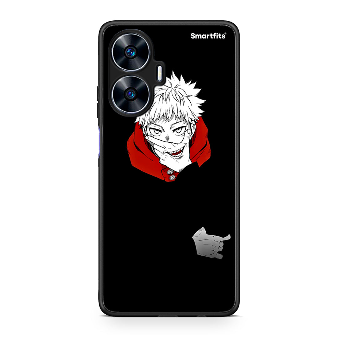 Θήκη Realme C55 Dual Itadori Anime από τη Smartfits με σχέδιο στο πίσω μέρος και μαύρο περίβλημα | Realme C55 Dual Itadori Anime Case with Colorful Back and Black Bezels