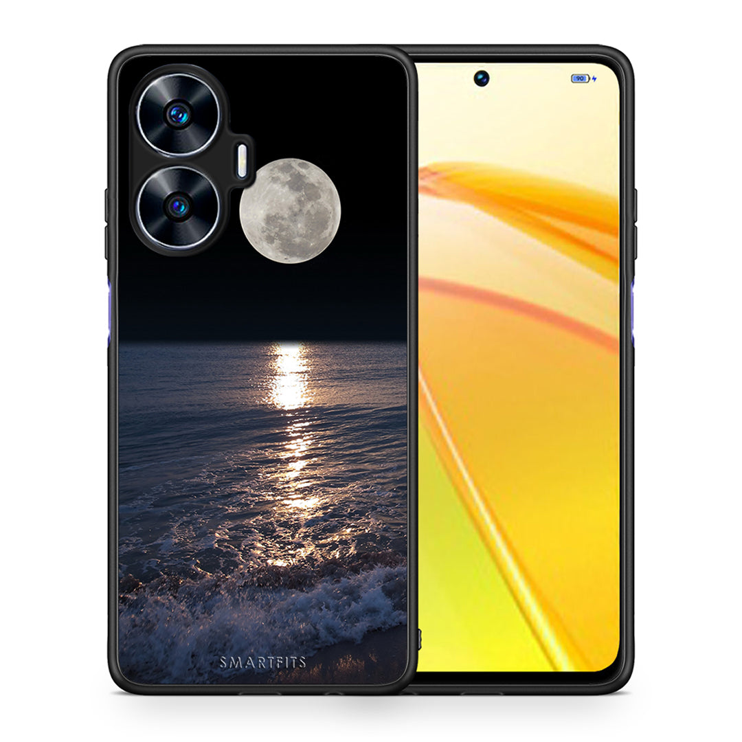 Θήκη Realme C55 Dual Landscape Moon από τη Smartfits με σχέδιο στο πίσω μέρος και μαύρο περίβλημα | Realme C55 Dual Landscape Moon Case with Colorful Back and Black Bezels