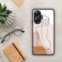 Thumbnail for Θήκη Realme C55 Dual LineArt Woman από τη Smartfits με σχέδιο στο πίσω μέρος και μαύρο περίβλημα | Realme C55 Dual LineArt Woman Case with Colorful Back and Black Bezels