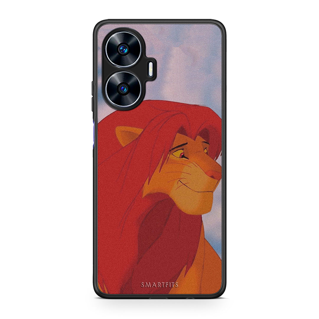 Θήκη Realme C55 Dual Lion Love 1 από τη Smartfits με σχέδιο στο πίσω μέρος και μαύρο περίβλημα | Realme C55 Dual Lion Love 1 Case with Colorful Back and Black Bezels