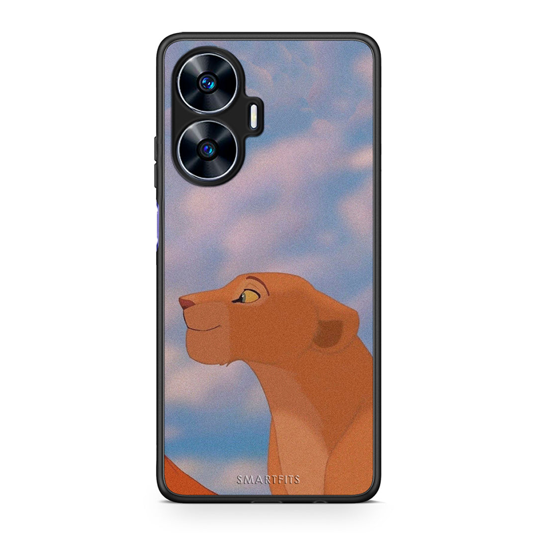 Θήκη Realme C55 Dual Lion Love 2 από τη Smartfits με σχέδιο στο πίσω μέρος και μαύρο περίβλημα | Realme C55 Dual Lion Love 2 Case with Colorful Back and Black Bezels