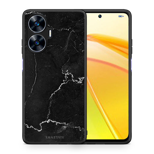 Θήκη Realme C55 Dual Marble Black από τη Smartfits με σχέδιο στο πίσω μέρος και μαύρο περίβλημα | Realme C55 Dual Marble Black Case with Colorful Back and Black Bezels