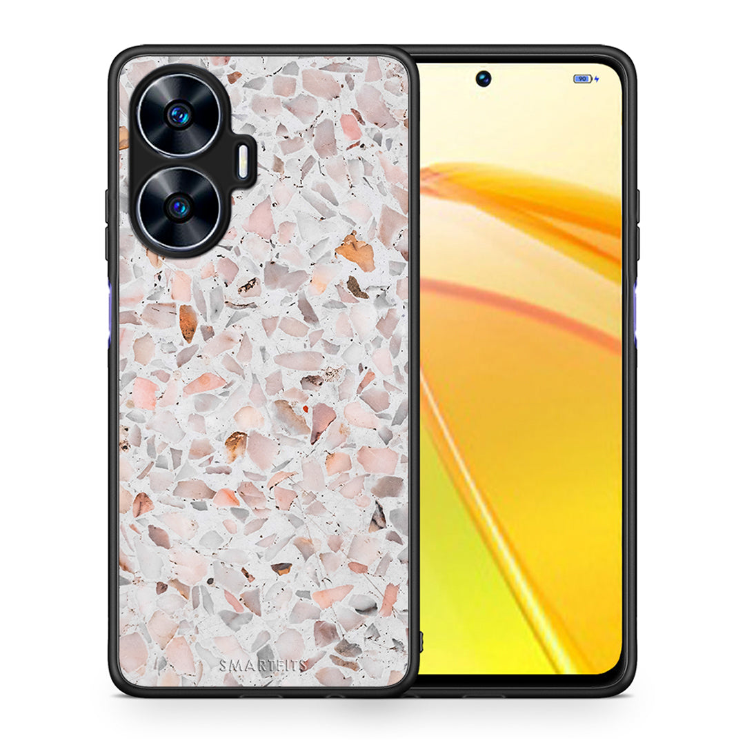 Θήκη Realme C55 Dual Marble Terrazzo από τη Smartfits με σχέδιο στο πίσω μέρος και μαύρο περίβλημα | Realme C55 Dual Marble Terrazzo Case with Colorful Back and Black Bezels