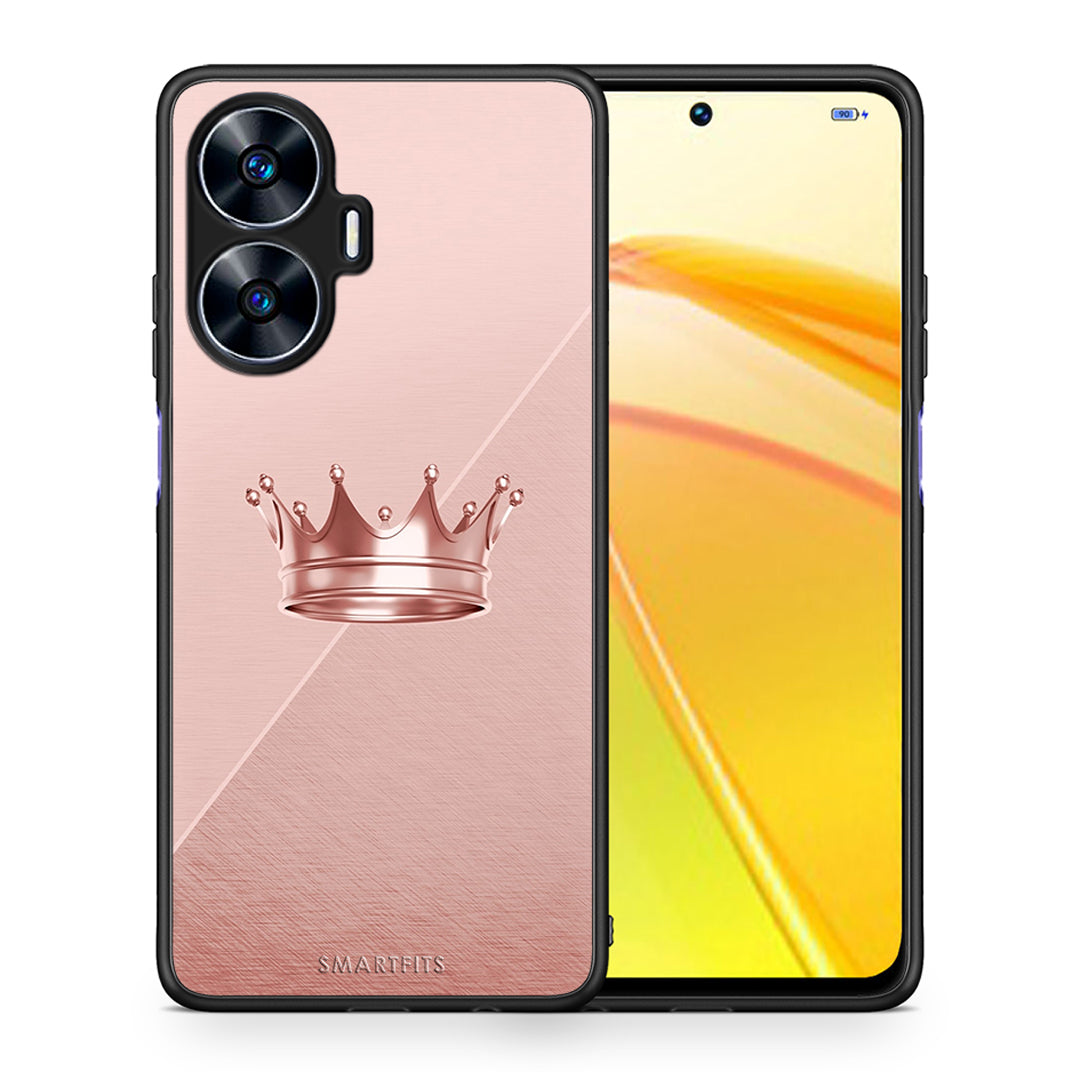 Θήκη Realme C55 Dual Minimal Crown από τη Smartfits με σχέδιο στο πίσω μέρος και μαύρο περίβλημα | Realme C55 Dual Minimal Crown Case with Colorful Back and Black Bezels