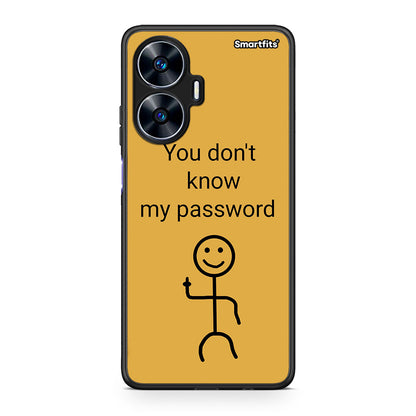 Θήκη Realme C55 Dual My Password από τη Smartfits με σχέδιο στο πίσω μέρος και μαύρο περίβλημα | Realme C55 Dual My Password Case with Colorful Back and Black Bezels