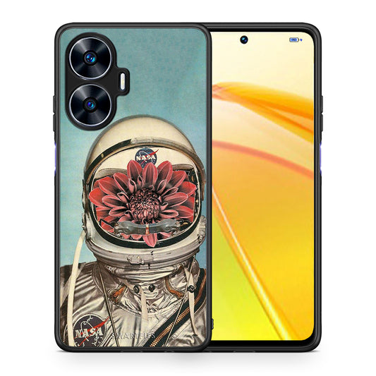 Θήκη Realme C55 Dual Nasa Bloom από τη Smartfits με σχέδιο στο πίσω μέρος και μαύρο περίβλημα | Realme C55 Dual Nasa Bloom Case with Colorful Back and Black Bezels