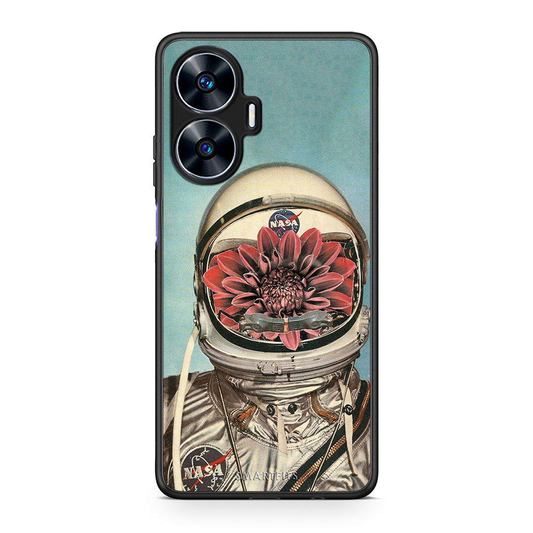 Θήκη Realme C55 Dual Nasa Bloom από τη Smartfits με σχέδιο στο πίσω μέρος και μαύρο περίβλημα | Realme C55 Dual Nasa Bloom Case with Colorful Back and Black Bezels