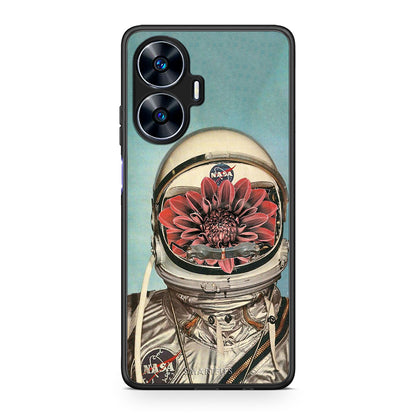 Θήκη Realme C55 Dual Nasa Bloom από τη Smartfits με σχέδιο στο πίσω μέρος και μαύρο περίβλημα | Realme C55 Dual Nasa Bloom Case with Colorful Back and Black Bezels