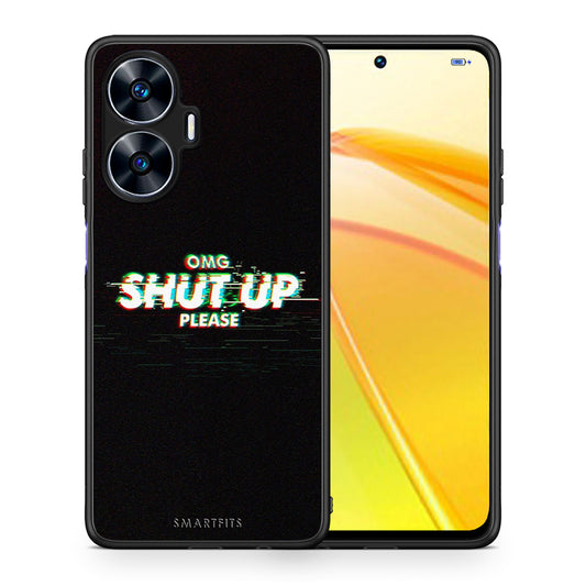 Θήκη Realme C55 Dual OMG ShutUp από τη Smartfits με σχέδιο στο πίσω μέρος και μαύρο περίβλημα | Realme C55 Dual OMG ShutUp Case with Colorful Back and Black Bezels
