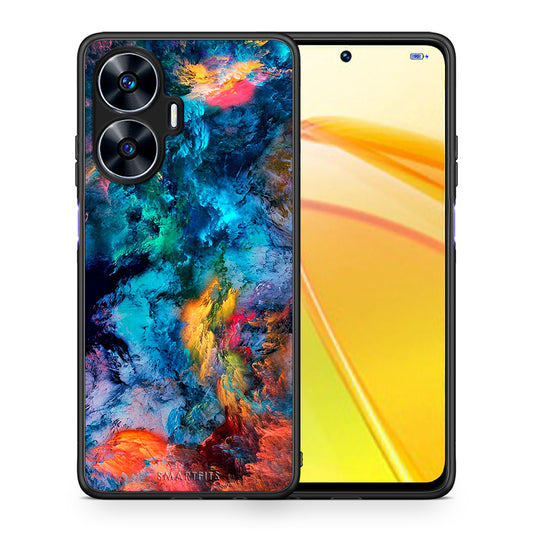 Θήκη Realme C55 Dual Paint Crayola από τη Smartfits με σχέδιο στο πίσω μέρος και μαύρο περίβλημα | Realme C55 Dual Paint Crayola Case with Colorful Back and Black Bezels