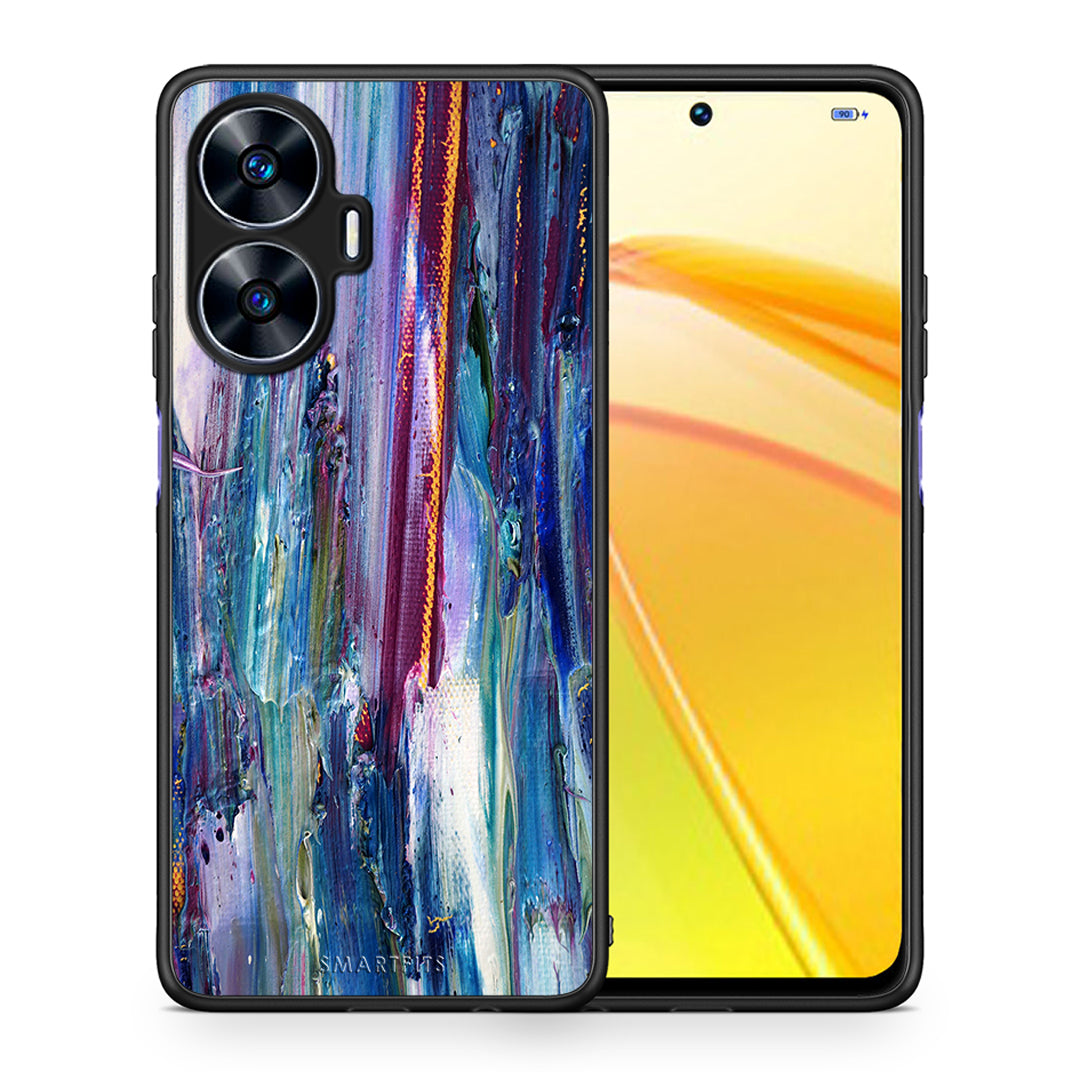 Θήκη Realme C55 Dual Paint Winter από τη Smartfits με σχέδιο στο πίσω μέρος και μαύρο περίβλημα | Realme C55 Dual Paint Winter Case with Colorful Back and Black Bezels