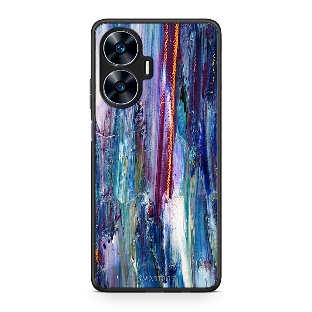 Θήκη Realme C55 Dual Paint Winter από τη Smartfits με σχέδιο στο πίσω μέρος και μαύρο περίβλημα | Realme C55 Dual Paint Winter Case with Colorful Back and Black Bezels