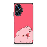 Thumbnail for Θήκη Realme C55 Dual Pig Love 1 από τη Smartfits με σχέδιο στο πίσω μέρος και μαύρο περίβλημα | Realme C55 Dual Pig Love 1 Case with Colorful Back and Black Bezels