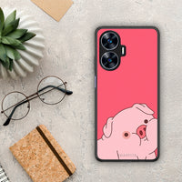 Thumbnail for Θήκη Realme C55 Dual Pig Love 1 από τη Smartfits με σχέδιο στο πίσω μέρος και μαύρο περίβλημα | Realme C55 Dual Pig Love 1 Case with Colorful Back and Black Bezels