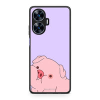 Thumbnail for Θήκη Realme C55 Dual Pig Love 2 από τη Smartfits με σχέδιο στο πίσω μέρος και μαύρο περίβλημα | Realme C55 Dual Pig Love 2 Case with Colorful Back and Black Bezels