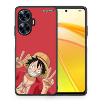 Thumbnail for Θήκη Realme C55 Dual Pirate Luffy από τη Smartfits με σχέδιο στο πίσω μέρος και μαύρο περίβλημα | Realme C55 Dual Pirate Luffy Case with Colorful Back and Black Bezels