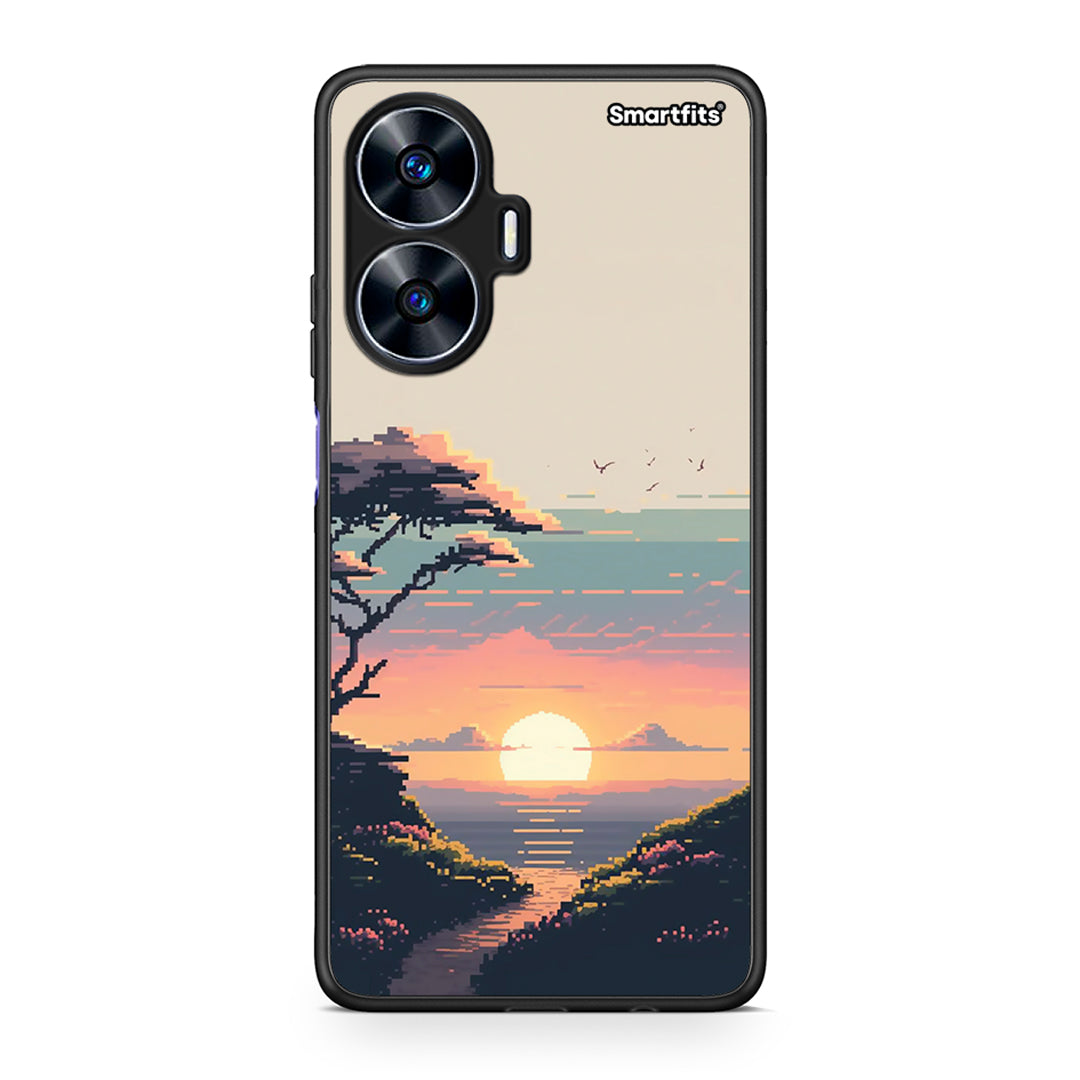 Θήκη Realme C55 Dual Pixel Sunset από τη Smartfits με σχέδιο στο πίσω μέρος και μαύρο περίβλημα | Realme C55 Dual Pixel Sunset Case with Colorful Back and Black Bezels