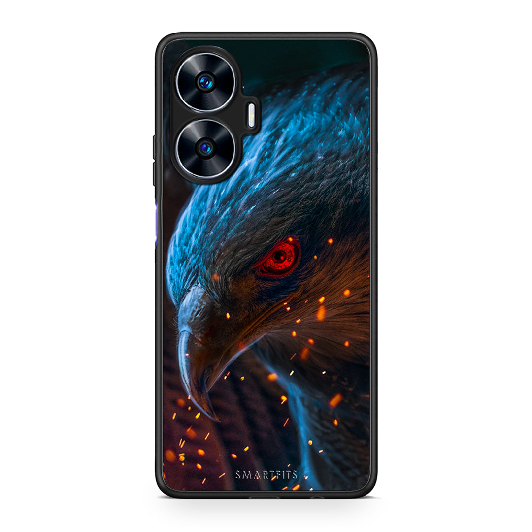 Θήκη Realme C55 Dual PopArt Eagle από τη Smartfits με σχέδιο στο πίσω μέρος και μαύρο περίβλημα | Realme C55 Dual PopArt Eagle Case with Colorful Back and Black Bezels